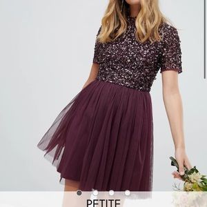 ASOS Maya Petite high neck mini tulle dress